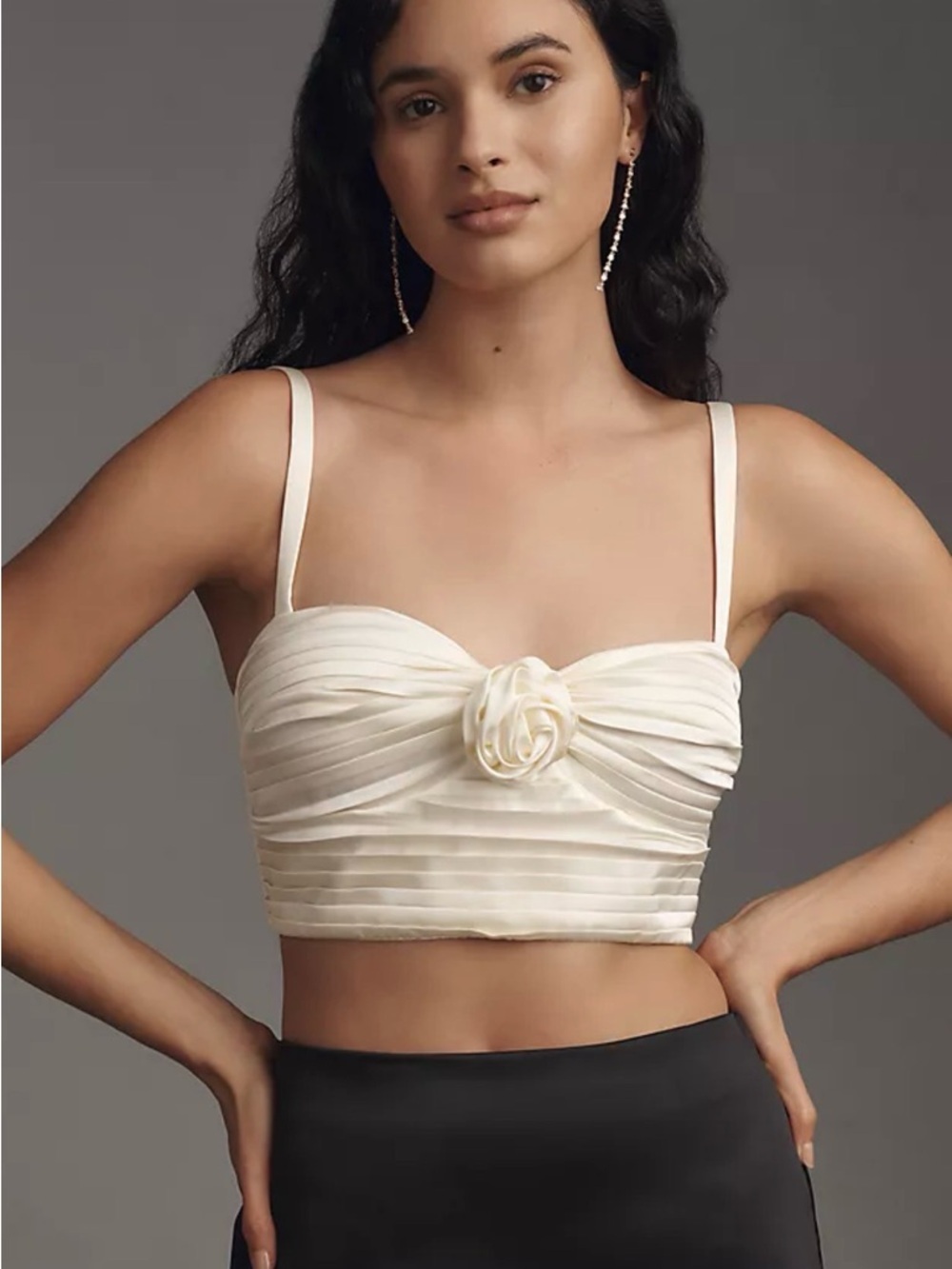 Pleated Rosette bustier - Anthropologie